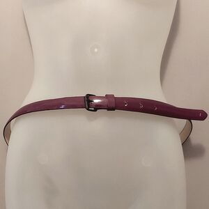 Purple Faux Patent Leather Belt With Dark Gunmetal Buckle Size Medium/Large